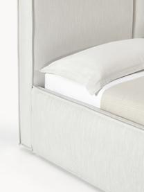 Łóżko tapicerowane z miejscem do przechowywania Dream, Tapicerka: poliester (tkanina strukt, Korpus: lite drewno sosnowe, płyt, Greige tkanina, S 200 x D 200 cm