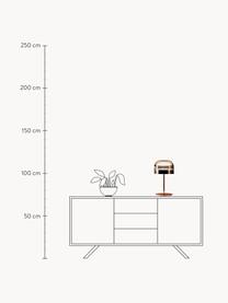 Handgemaakte dimbare LED tafellamp Equatore, Lampenkap: glas, gegalvaniseerd meta, Transparant, koperkleurig, Ø 24 x H 43 cm