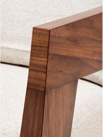 Fauteuil Rubautelli van hout, Bekleding: 58% polyester, 42% olefin, Frame: MDF, walnootfineer, Geweven stof beige, B 74 x D 80 cm