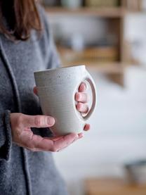 Tazas de café esmaltadas artesanalmente Taupe, 2 uds., Gres, Gris, Ø 10 x Al 13 cm