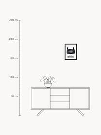 Ingelijste digitale print Daddy is my Superhero, Lijst: gelakt hout, Zwart, wit, B 33 x H 43 cm