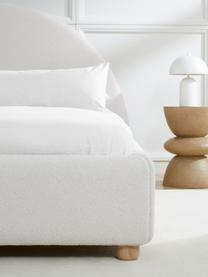 Buklé čalúnená posteľ s úložným priestorom Ebba, Plyšová biela, Š 160 x D 200 cm