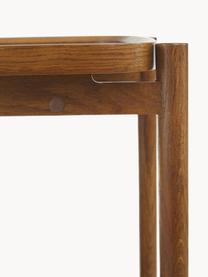 Mesa auxiliar de nogal Tony, Estructura: madera de nogal maciza pi, Roble barnizado oscuro, An 49 x Al 50 cm