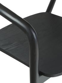 Silla con reposabrazos de madera maciza Angelina, Asiento: madera contrachapada con , Estructura: madera de fresno maciza p, Negro, An 57 x F 57 cm