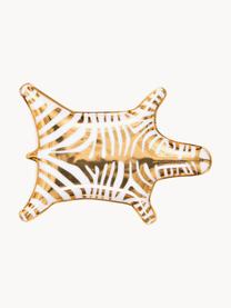Porzellan Deko-Tablett Zebra mit Gold, Porzellan mit echten Goldakzenten, Weiss, Gold, B 15 x T 10 cm