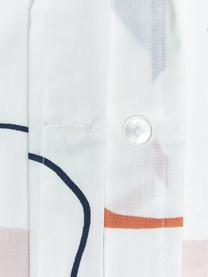 Baumwollperkal-Bettwäsche Dazy mit abstraktem Print, Webart: Perkal Fadendichte 180 TC, Weiß, Mehrfarbig, 200 x 200 cm + 2 Kissen 80 x 80 cm