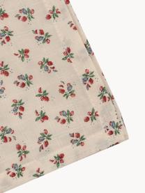 Lingettes pour bébé en coton bio Rouge, 3 pièces, 100 % coton bio, certifié GOTS, Beige, motif floral, larg. 65 x long. 65 cm