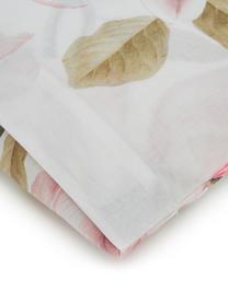 Drap plat en coton Magnolia, Blanc, rose, vert, 240 x 270 cm