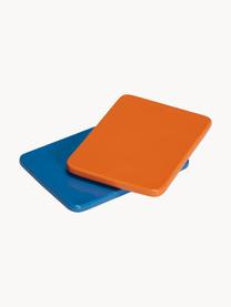Handgemaakte serveerplateaus Amare, 2-delig, Steen poeder, Blauw, oranje, B 15 x D 10 cm