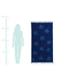 Fouta imprimé tortue Tartaruga, Bleu foncé