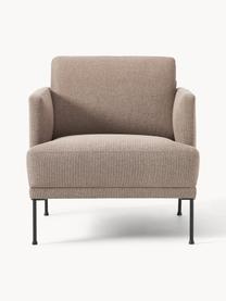 Fauteuil Fluente, Bekleding: 100% polyester De slijtva, Frame: massief grenenhout, Poten: gepoedercoat metaal Dit p, Geweven stof taupe, B 74 x D 85 cm