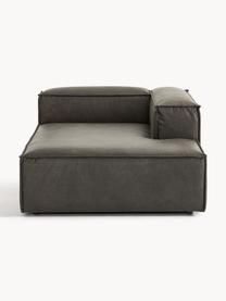 Diván sofá de cuero reciclado Lennon, Tapizado: cuero reciclado (70% cuer, Estructura: madera maciza, madera con, Patas: plástico Este producto es, Cuero gris pardo, An 119 x F 180 cm, chaise longue derecha