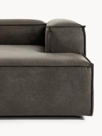 Chaise longue hoekmodule Lennon van gerecycled leer, Bekleding: gerecycled leer (70% leer, Frame: massief hout, multiplex, Poten: kunststof Dit product is , Leer taupe, B 119 x D 180 cm, hoekdeel rechts