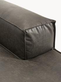 Diván sofá de cuero reciclado Lennon, Tapizado: cuero reciclado (70% cuer, Estructura: madera maciza, madera con, Patas: plástico Este producto es, Cuero gris pardo, An 119 x F 180 cm, chaise longue derecha