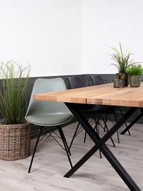 Jedálenský stôl s drevenou doskou Montpellier, 200 x 95 cm, Dubové drevo, čierna, Š 200 x H 95 cm