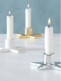 Kerzenhalter-Set Odessia, 3-tlg., Steingut, lackiert, Weiß, Gold- und Silberfarben, Ø 10 x H 4 cm