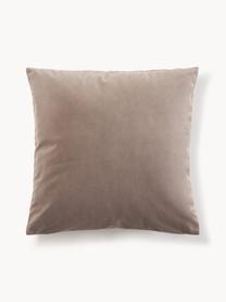 Fluwelen kussenhoezen Rush, 2 stuks, 100% polyester (gerecycled), GRS-gecertificeerd, Taupe, B 45 x L 45 cm