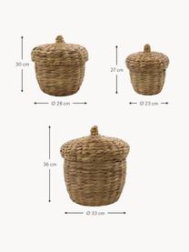 Corbeille de rangement Aske, 3 élém., Brun, Lot de différentes tailles