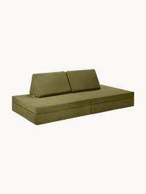 Modulares Kinder-Spielsofa  Mila aus Samt, handgefertigt, Bezug: Samt (100 % Polyester) De, Samt Olivgrün, B 168 x T 84 cm