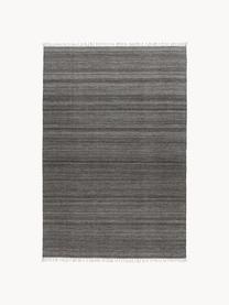 Ručně tkaný interiérový a exteriérový koberec s třásněmi Nador, 100 % polyethylen, Antracitová, Š 80 cm, D 150 cm (velikost XS)