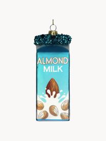 Ozdoba na stromeček Almond Milk, Sklo, Odstíny modré, hnědá, bílá, Š 4 cm, V 13 cm