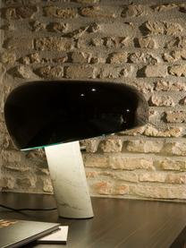 Lampada da tavolo luce regolabile in marmo Snoopy, Paralume: metallo rivestito, Struttura: marmo, Nero, bianco marmorizzato, Ø 47 x Alt. 47 cm