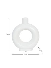 Design-Vase Oleo aus Steingut in Weiß, Steingut, Weiß, B 19 x H 24 cm