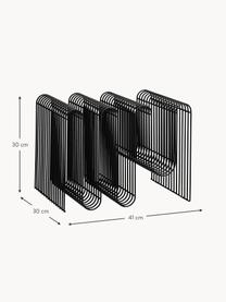 Stojak na czasopisma z metalu Curve, Żelazo powlekano, Czarny, S 41 x W 30 cm