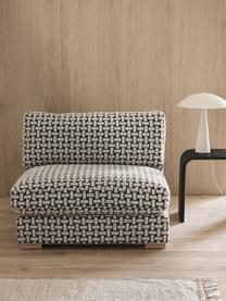 Fauteuil lounge tissu bouclé Stories, Tissu noir, blanc, larg. 93 x prof. 91 cm