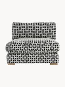 Bouclé loungefauteuil Stories, Bekleding: 50% polyester, 50% katoen, Frame: dennenhout, multiplex, Geweven stof zwart, wit, B 93 x D 91 cm