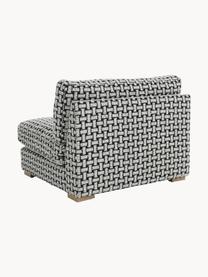 Bouclé loungefauteuil Stories, Bekleding: 50% polyester, 50% katoen, Frame: dennenhout, multiplex, Geweven stof zwart, wit, B 93 x D 91 cm