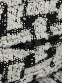 Bouclé loungefauteuil Stories, Bekleding: 50% polyester, 50% katoen, Frame: dennenhout, multiplex, Geweven stof zwart, wit, B 93 x D 91 cm