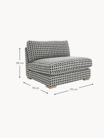 Bouclé-Loungesessel Stories, Bezug: 50 % Polyester, 50 % Baum, Gestell: Kieferholz, Sperrholz, Webstoff Schwarz, Weiß, B 93 x T 91 cm