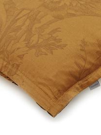 Housse de couette en satin de coton Vivienne, Ocre, noir, gris