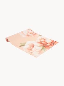 Chemin de table en coton imprimé fleurs Peony, 100 % coton, Rose, motif floral, larg. 40 x long. 145 cm