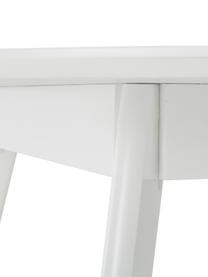 Mesa de comedor redonda Yumi, Tablero: tablero de fibras de dens, Patas: madera de caucho maciza y, Blanco, Ø 115 x Al 74 cm