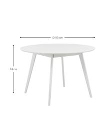 Table ronde Yumi, Ø 115 cm, Blanc, Ø 115 x haut. 74 cm