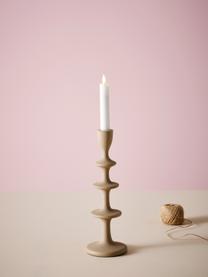 Design-Kerzenhalter Jacky in Beige, Aluminium, beschichtet, Beige, Ø 11 x H 30 cm