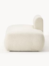 Pouf componibile in teddy Sofia, Rivestimento: teddy (100% polipropilene, Struttura: legno di abete rosso, tru, Piedini: plastica Il materiale uti, Teddy bianco latte, Larg. 159 x Prof. 103 cm, schienale a sinistra