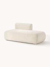 Pouf componibile in teddy Sofia, Rivestimento: teddy (100% polipropilene, Struttura: legno di abete rosso, tru, Piedini: plastica Il materiale uti, Teddy bianco latte, Larg. 159 x Prof. 103 cm, schienale a sinistra