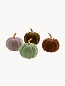 Set de calabazas decorativas Mercy, 4 pzas., Poliresina con tacto de terciopelo, Verde, gris, marrón, Ø 9 x Al 9 cm