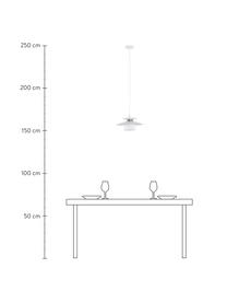 Kleine Pendelleuchte Brenda, Lampenschirm: Metall, lackiert, Dekor: Metall, Baldachin: Metall, lackiert, Weiß, Ø 32 x H 19 cm