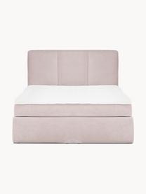 Boxspringbed Oberon, Matras: 5-zones pocketvering, Poten: kunststof Dit product is , Geweven stof lichtroze, B 140 x L 200 cm, hardheidsgraad H2