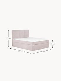 Boxspringbett Oberon, Matratze: 5-Zonen-Taschenfederkern, Füße: Kunststoff Dieses Produkt, Webstoff Hellrosa, B 140 x L 200 cm, Härtegrad H2