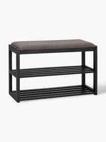 Banc avec rangement en chêne Confetti, Noir, gris foncé, larg. 80 x haut. 52 cm