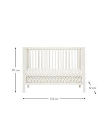 Babybed Harlequin, Berkenhout, vezelplaat met gemiddelde dichtheid (MDF), gelakt met VOC-vrije verf, FSC-gecertificeerd, Crèmewit, B 72 x L 132 cm
