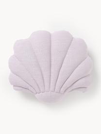 Cuscino in lino a forma di conchiglia Shell, Retro: 100% cotone, Lilla, Larg. 34 x Lung. 38 cm
