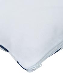 Housse de coussin 45x45 Bram, Blanc, bleu foncé