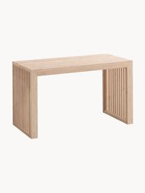 Banco de madera de bambú Rib, Bambú, Madera de teca, An 73 x Al 43 cm