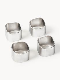 Servilleteros Cuff, 4 uds., Metal, Plateado, An 5 x Al 4 cm